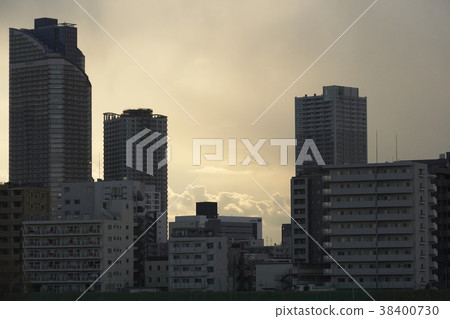 Tower apartment evening view 38400730