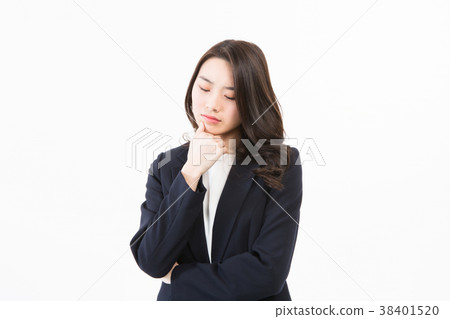Business woman new employee, facial expression, emotion Business woman new employee, facial expression, emotion 38401520