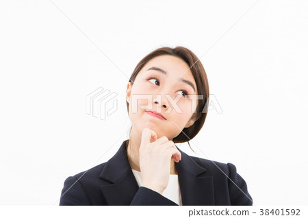 女商人新員工，面部表情，情感 38401592