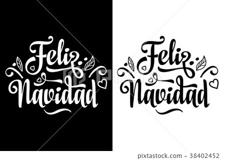 Feliz navidad. Xmas card on Spanish language. 38402452