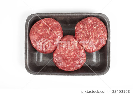 minced meat in plastic package isolated on white 38403168