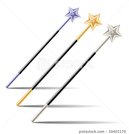 Set of Magic Wands with stars 38403170