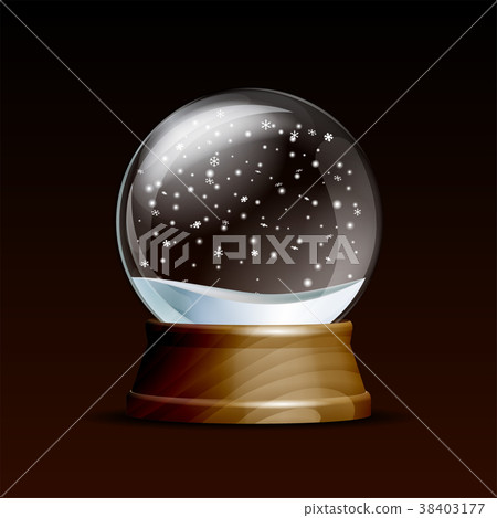 Snow globe with falling snowflakes. 38403177
