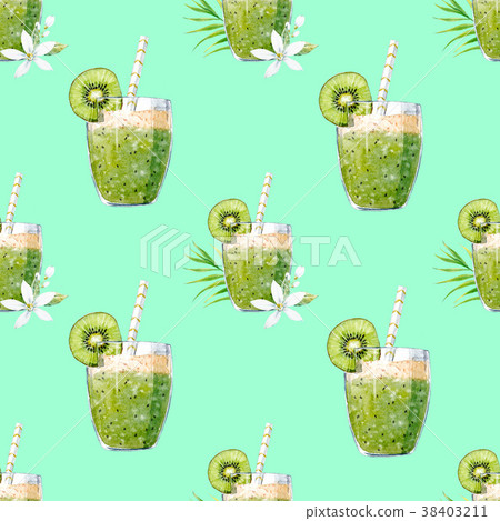 Watercolor smoothie pattern 38403211
