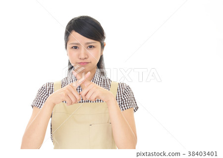 A woman who expresses a prohibition intention A woman who expresses a prohibition intention 38403401