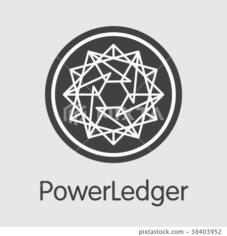 Powerledger Digital Currency - Vector Sign Icon. Powerledger Digital Currency - Vector Sign Icon. 38403952
