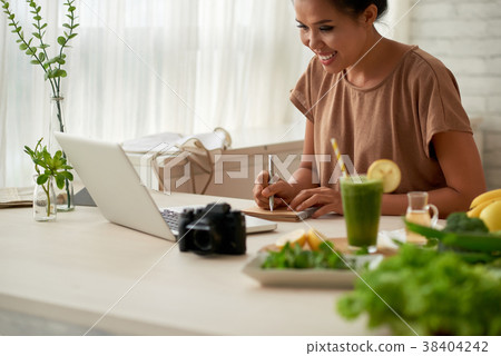 Food blooger planning work Food blooger planning work 38404242