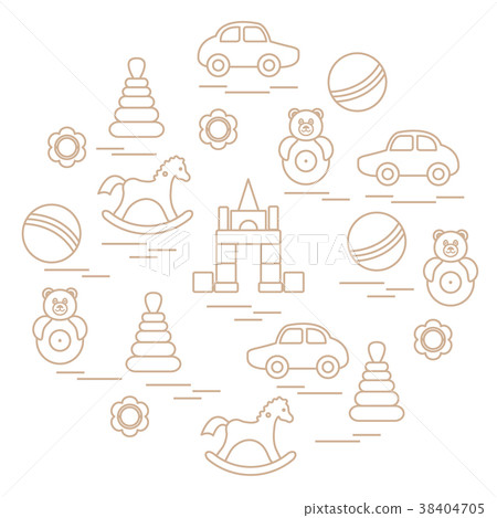 kids elements arranged in a circle 38404705