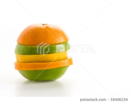 sliced apples and orange fruit 38406256