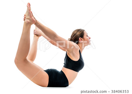 athlete engaged in gymnastics in black sportswear 38406353