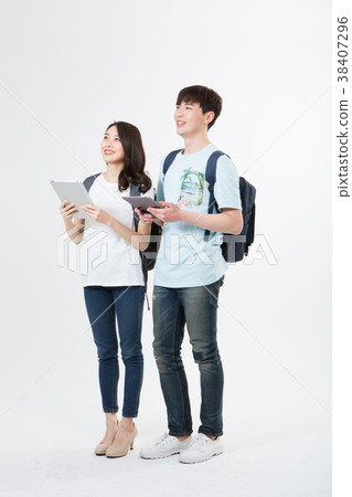 Couple college student youth happiness action Couple college student youth happiness action 38407296
