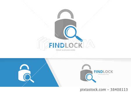 Vector lock and loupe logo combination. Safe and Vector lock and loupe logo combination. Safe and 38408113