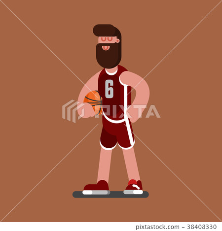 Bascketball player standing with ball Bascketball player standing with ball 38408330