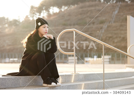 女人，冬天，旅行，韓國 38409143