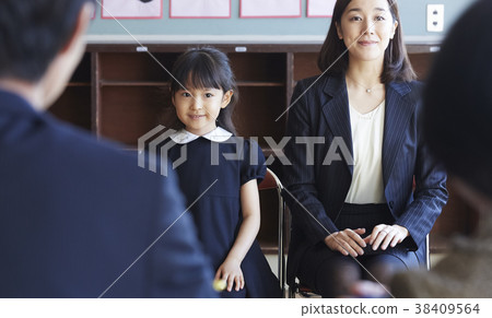 Parents and children who take an interview for the exam Parents and children who take an interview for the exam 38409564