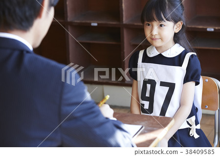 Children who take an interview for the exam Children who take an interview for the exam 38409585