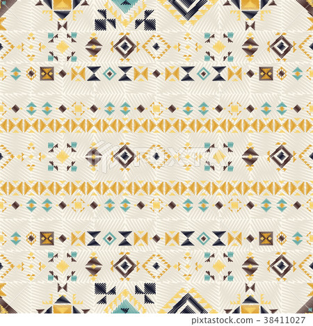 Geometric ethnic seamless pattern. Geometric ethnic seamless pattern. 38411027