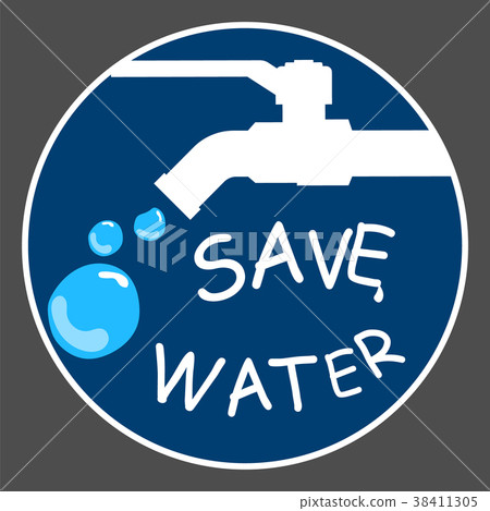 Faucets saving water concept logo circle flat vect Faucets saving water concept logo circle flat vect 38411305