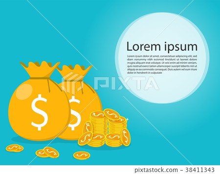 coin, bag, pile 38411343