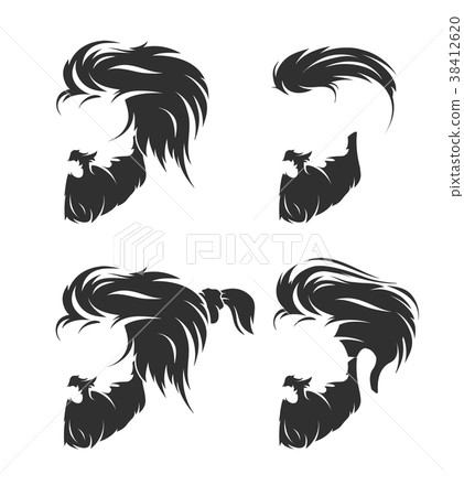 set of mens hairstyle with beard mustache set of mens hairstyle with beard mustache 38412620