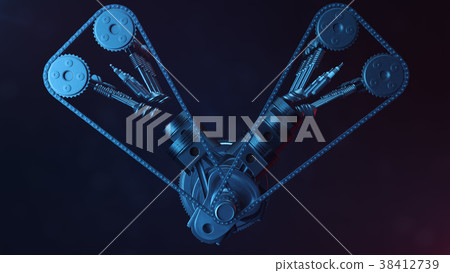 3d illustration of an internal combustion engine 3d illustration of an internal combustion engine 38412739