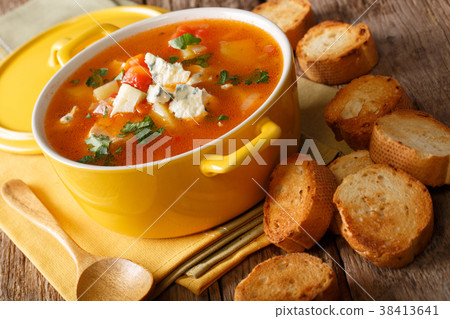 Homemade spicy buffalo soup with chicken Homemade spicy buffalo soup with chicken 38413641