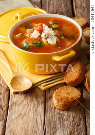 Buffalo soup with tomatoes, chicken 38413643