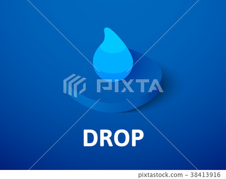 Drop isometric icon, isolated on color background 38413916
