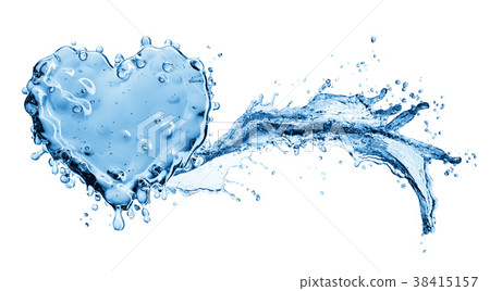 Water splash in the form of a heart. Water splash in the form of a heart. 38415157