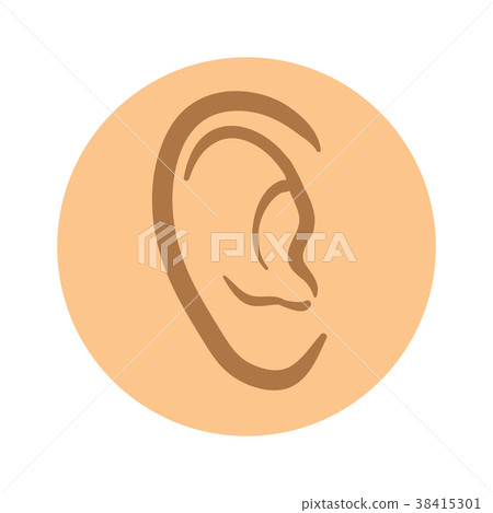 Human ear icon. Vector pictogram illustration 38415301