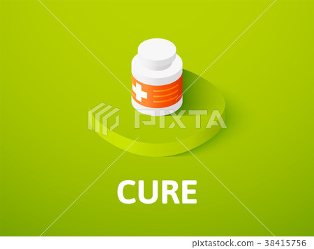 Cure isometric icon, isolated on color background Cure isometric icon, isolated on color background 38415756