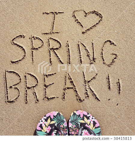 text I love spring break in the sand text I love spring break in the sand 38415813