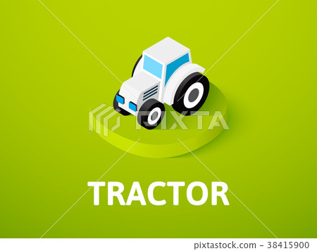 Tractor isometric icon, isolated on color - Stock Illustration ...