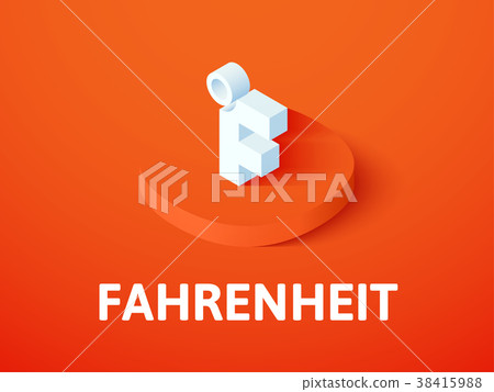 Fahrenheit isometric icon, isolated on color 38415988