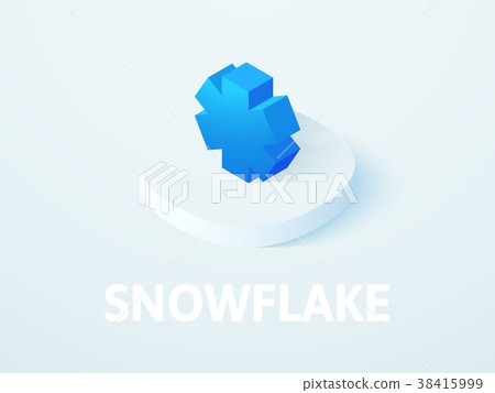 Snowdrop Isometric Snowflake isometric icon, isolated on color - Stock Illustration ...