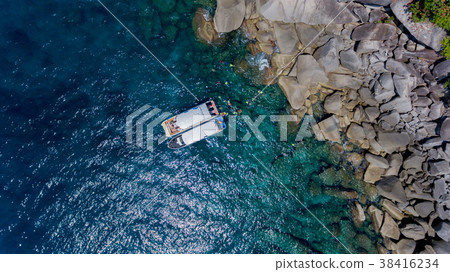 people snorkeling in tropical Coral reef in Simi people snorkeling in tropical Coral reef in Simi 38416234