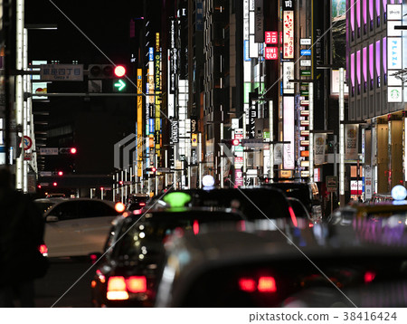 Tokyo cityscape in Japan, Ginza at night Tokyo cityscape in Japan, Ginza at night 38416424