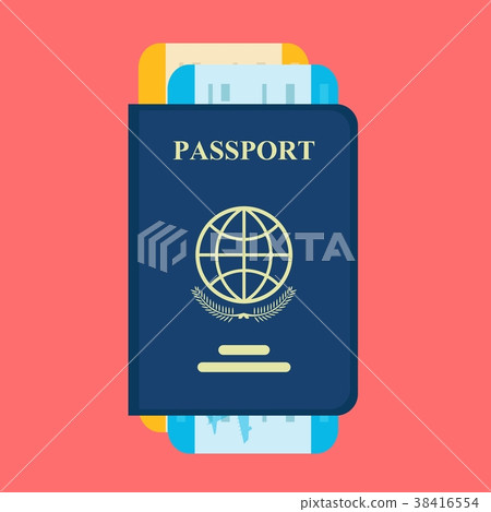 Vector passport with tickets. Vector passport with tickets. 38416554