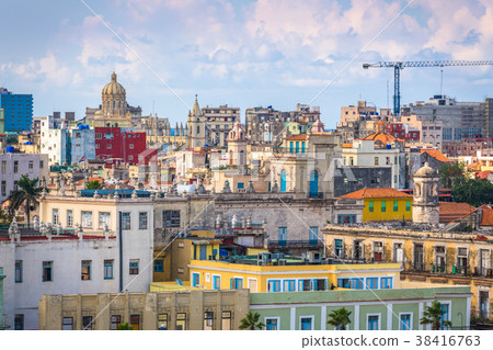 Havana, Cuba downtown skyline. 38416763