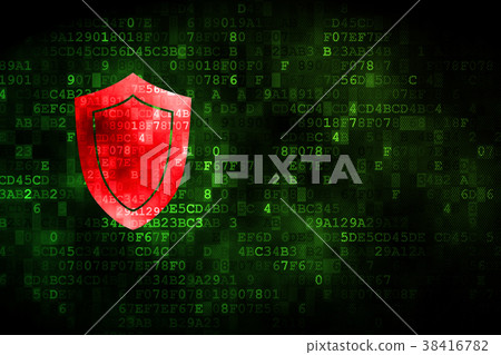 Protection concept: Shield on digital background 38416782