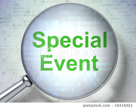 Finance concept: Special Event with optical glass Finance concept: Special Event with optical glass 38416881