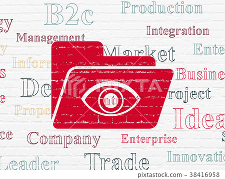 Business concept: Folder With Eye on wall Business concept: Folder With Eye on wall 38416958