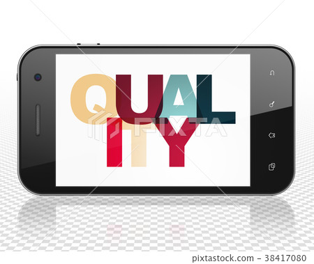 Marketing concept: Smartphone with Quality on Marketing concept: Smartphone with Quality on 38417080