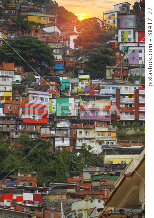 Rio de Janeiro downtown and favela Rio de Janeiro downtown and favela 38417122