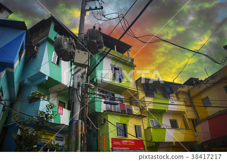Rio de Janeiro downtown and favela Rio de Janeiro downtown and favela 38417217