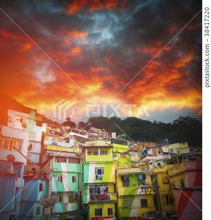 Rio de Janeiro downtown and favela Rio de Janeiro downtown and favela 38417220