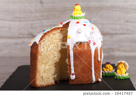 Easter cake on a slate stand 38417487