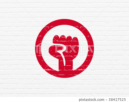 Politics concept: Uprising on wall background Politics concept: Uprising on wall background 38417525