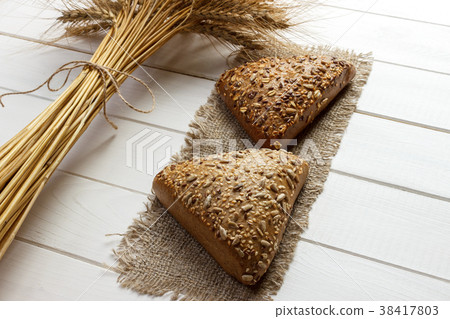 Homemade breads or bun on white background 38417803