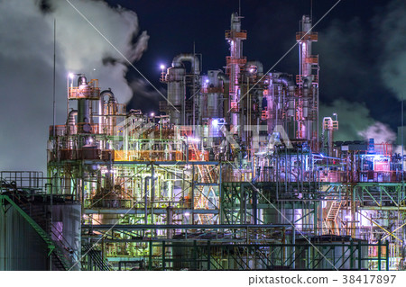 <兵庫縣> Harima海濱工業區，工廠夜景 38417897
